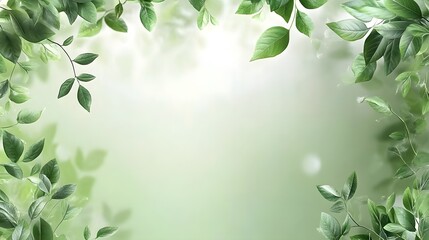 Fototapeta premium Soft Focus Green Leaves Forest Background for Nature and Serenity