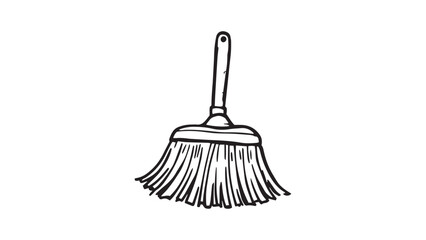 Fototapeta premium Broom line art