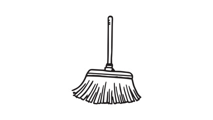 Fototapeta premium Broom line art