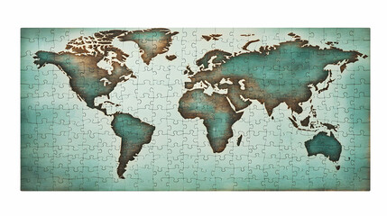 Vintage Stylized World Map Illustration