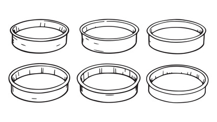 Cake pan set line art 
