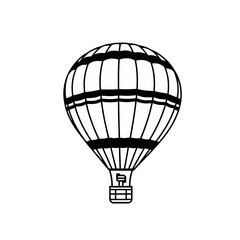 Obraz premium Black and White Hot Air Balloon Illustration