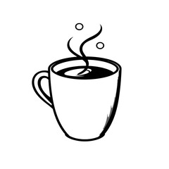 Hot Coffee Cup Illustration Simple Design