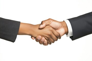 Two people shaking hands, a gesture of agreement and collaboration in business.