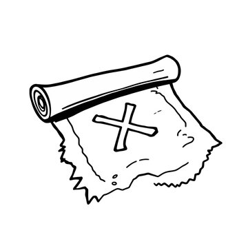 recommend clip art: Cartoon Treasure Map with X Marks the Spot