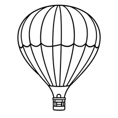 Fototapeta premium Hot Air Balloon Line Art Illustration