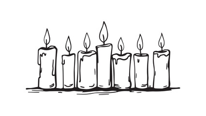 Candles set line art