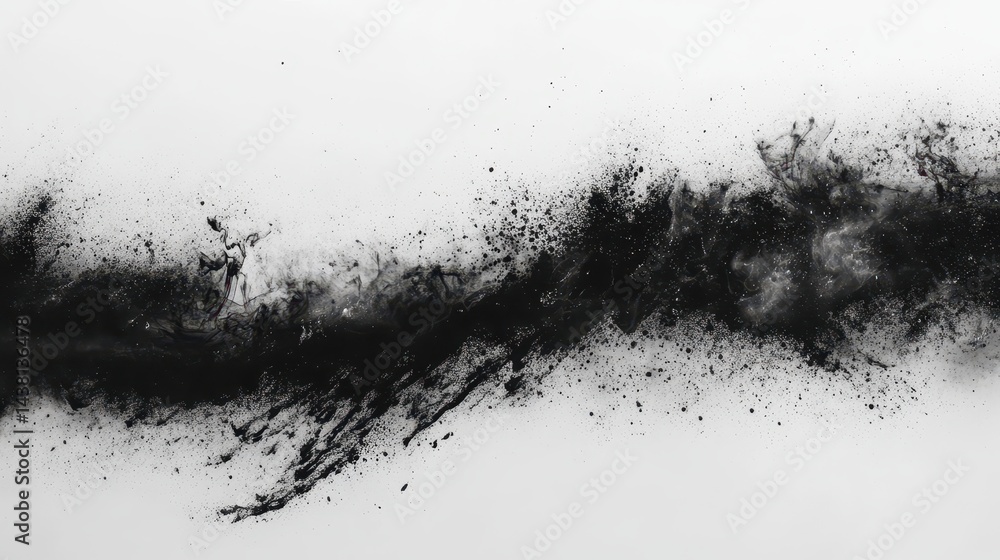 Aufkleber abstract charcoal drawing exhibiting dynamic movement and texture.