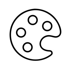paint palette line art icon vector illustration