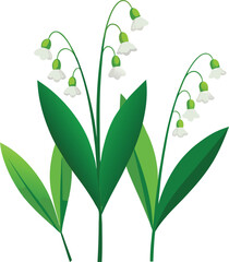 Green leaves vector illustration on white background showcases natural plant foliage design
