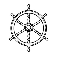 Obraz premium Classic Ship Wheel Nautical Illustration