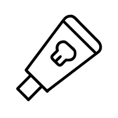toothpaste line art icon vector illustration