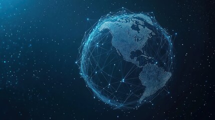 Fototapeta premium Global Network: A Digital Representation of Earth's Interconnectivity