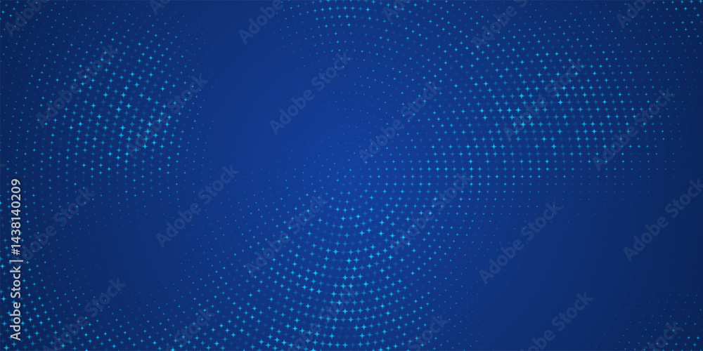 Aufkleber blue graphic gradient background with glowing geometric stars. futuristic digital texture with pixel