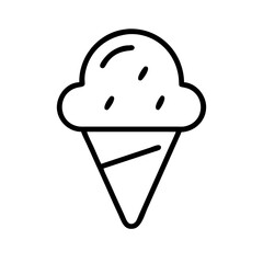 ice cream cone line art icon vector illustration