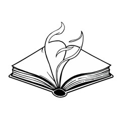 Open Book with Abstract Floral Design