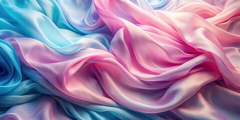 Obraz premium Abstract Draped Fabric in Vibrant Pastel Colors with a Soft, Silky Texture