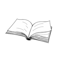 Open Book Hand Drawn Illustration