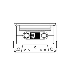 Obraz premium Line Art Illustration of a Compact Cassette Tape