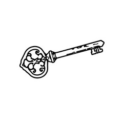 Ornate Antique Skeleton Key Illustration