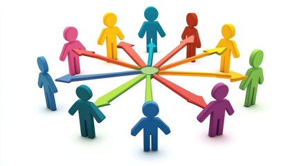 Strategic planning document with arrows connecting different team member roles and tasks
