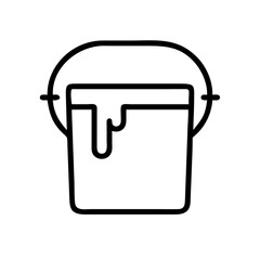 paint bucket line art icon vector illustration