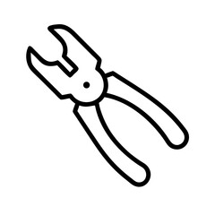 pliers line art icon vector illustration