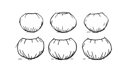 Coconut set line art