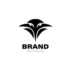 Raven Logo. Raven Logo Design. Raven Logo Brand. Raven Logo Vector Design Isolated on White Background