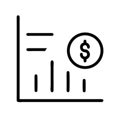 finance analytics line art icon vector illustration