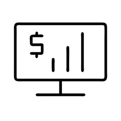 investment dashboard line art icon vector illustration