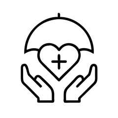 life insurance line art icon vector illustration
