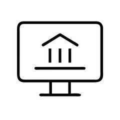 online banking line art icon vector illustration