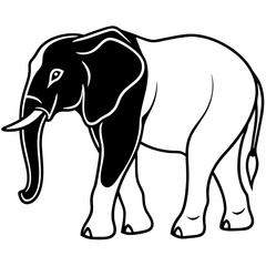 Fototapeta premium Silhouetted Elephant Illustration Representing Wildlife and Nature in Bold Simplicity