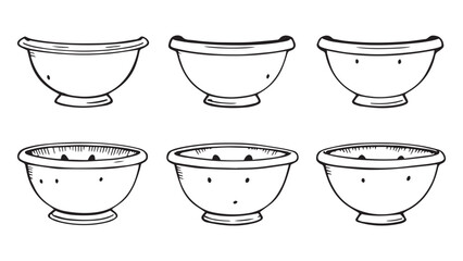 Colander set line art