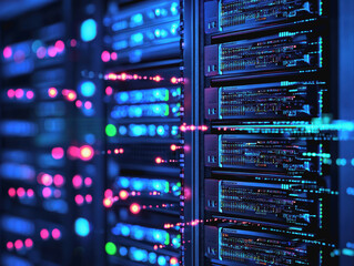 Secure and powerful server equipped for cyber security solutions in a high-tech digital environment