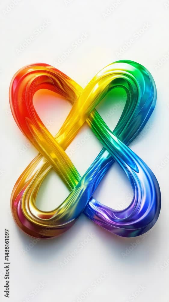 Aufkleber the image is a colorful, abstract representation of a rainbow. the rainbow is made up of two interse
