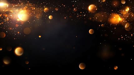 Obraz premium a black background with gold circles and stars