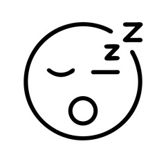 sleeping emoji line art icon vector illustration