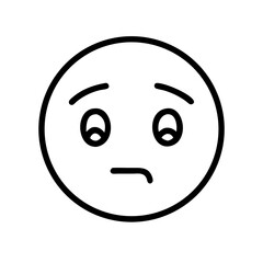 Fototapeta premium confused emoji line art icon vector illustration