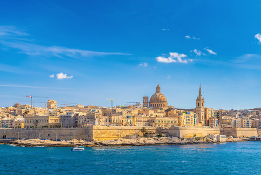 Cityscape of Valleta on a beautiful sunny day, Malta