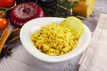 Indian cuisine lemon basmati rice
