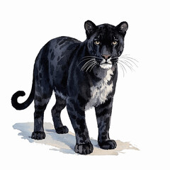 Midnight Velvet in Watercolor panther isolated vector illustration svg 