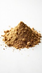 A neatly formed cone of light brown topsoil on a stark white backdrop , agriculture, component