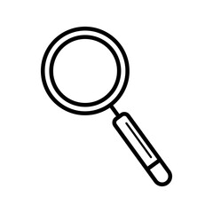 magnifying glass icon white on background