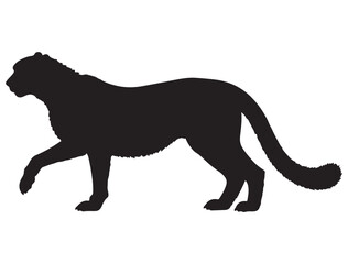 CHEETAH SILHOUETTE WHITE BACKGROUND