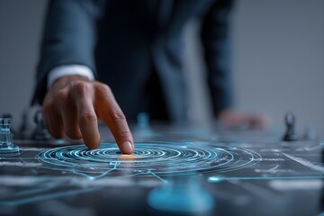 Businessman plan strategy marketing and finance to goal in 2024 planning business growth with technology AI and environmental care to New Year resolutions business. digital transformation 2024