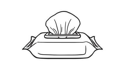 Disinfectant wipes line art