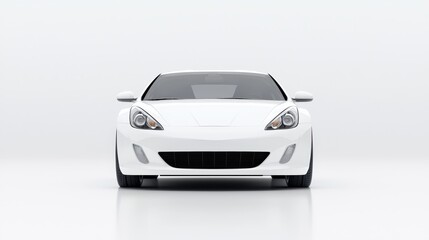 White sports car on white study in minimalist automotive photography sleek