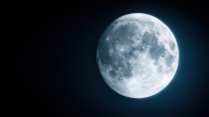 Naklejka premium A full moon in the night sky with a black background